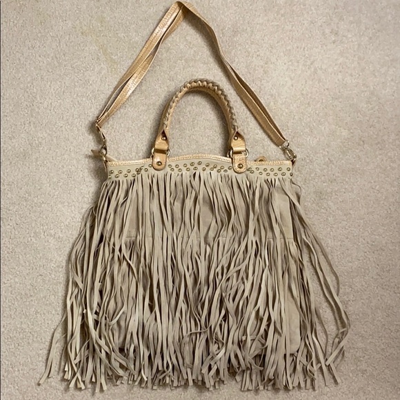 unbranded Handbags - Suede Fringe Boho Crossbody Bag